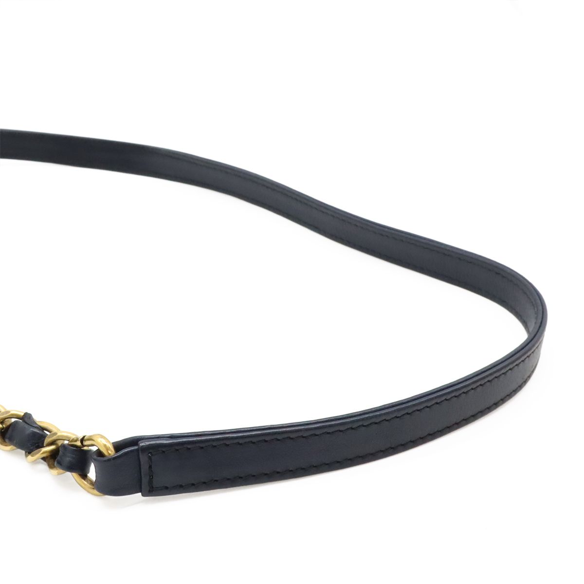 Chanel Quilted CC Logo Chain Shoulder Backpack Denim Leather Navy Gold — view 5