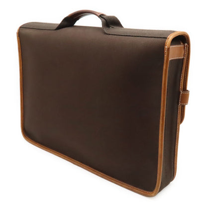 Hermes Buenaventura Business Briefcase Document Purse Handbag Toile Officier — view 2
