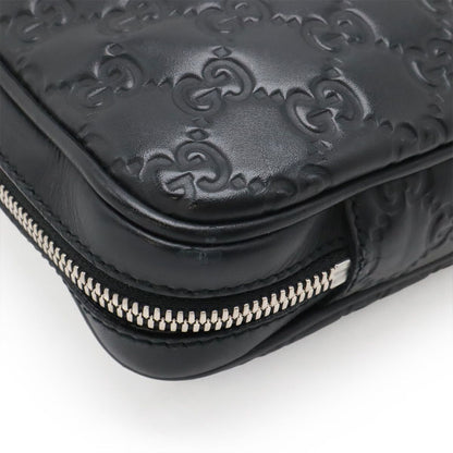 Gucci Guccissima Lava Pc Case Business Bag Leather Black Silver — view 3