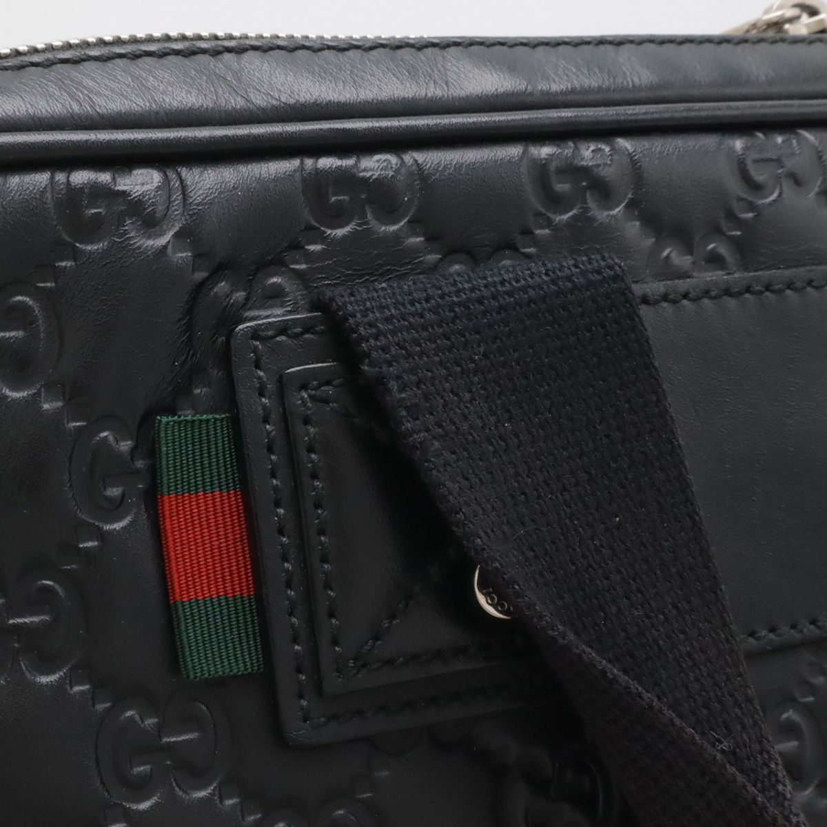 Gucci Guccissima Lava Pc Case Business Bag Leather Black Silver — view 6