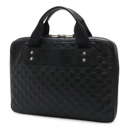 Gucci Guccissima Lava Pc Case Business Bag Leather Black Silver — view 2