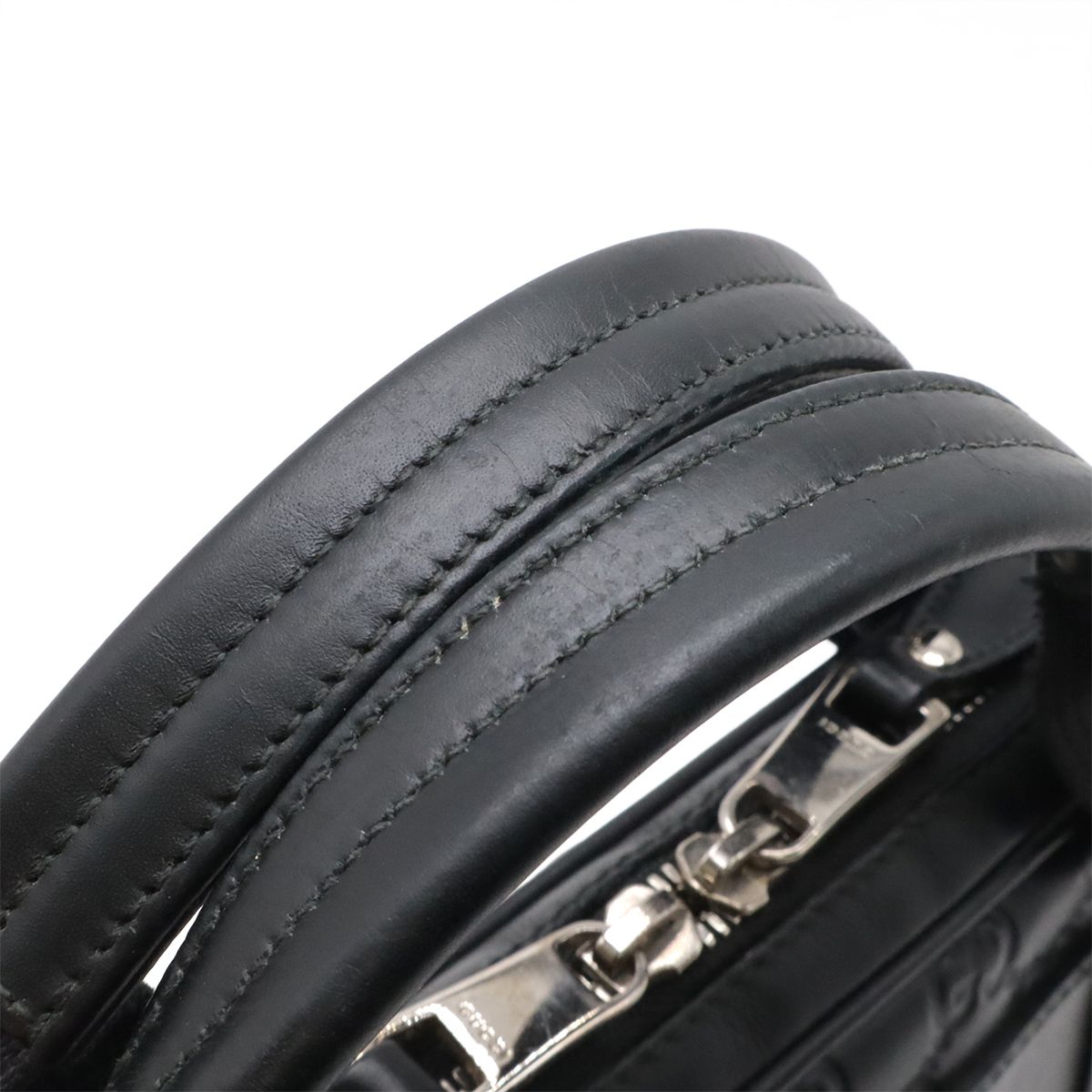 Gucci Guccissima Lava Pc Case Business Bag Leather Black Silver — view 5