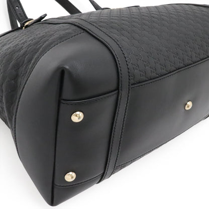 Gucci Micro Guccissima Tote 2-Way Shoulder Bag Crossbody Leather Black Gold — view 3