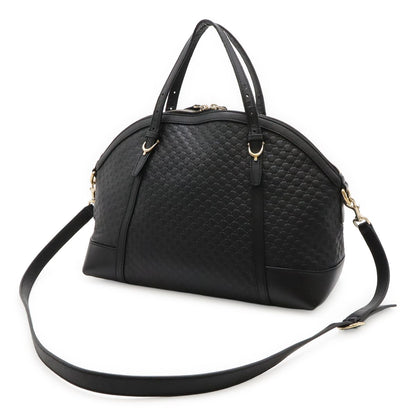 Gucci Micro Guccissima Tote 2-Way Shoulder Bag Crossbody Leather Black Gold — view 2