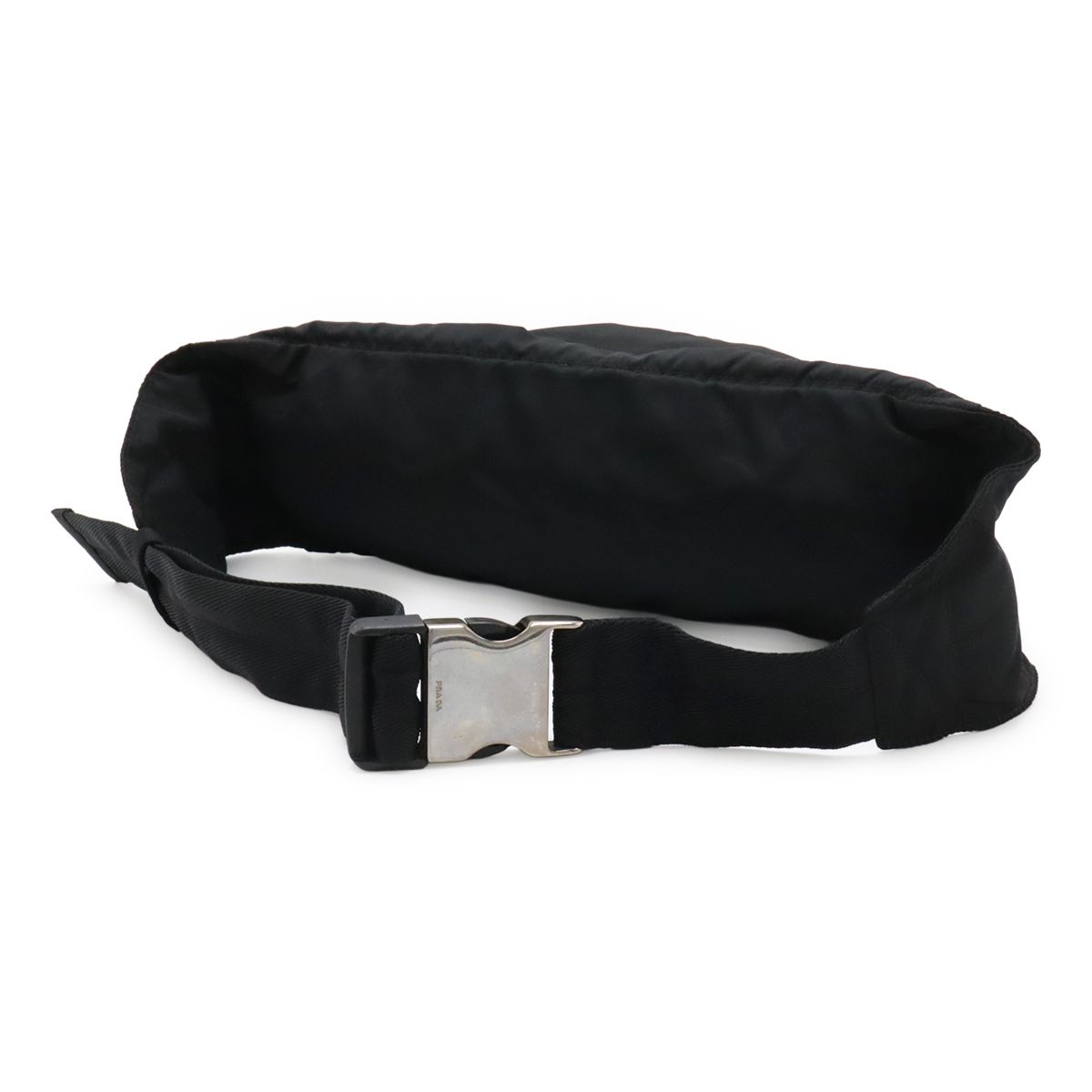 Prada Triangle Logo Belt Bag Waist Pouch Hip Nylon Black Silver — view 2
