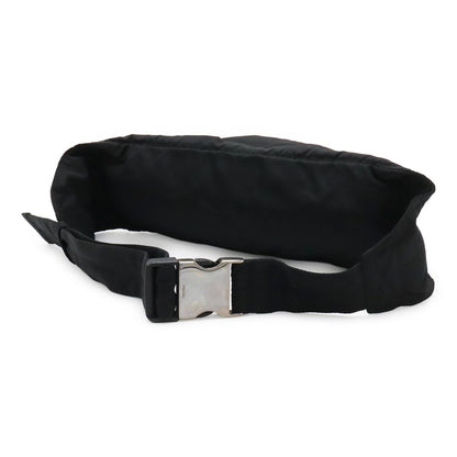 Prada Triangle Logo Belt Bag Waist Pouch Hip Nylon Black Silver — view 2