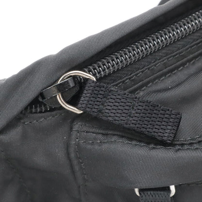 Prada Triangle Logo Belt Bag Waist Pouch Hip Nylon Black Silver — view 4