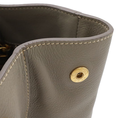 Prada Canapa Tote Large Handbag Leather Gray Gold — view 6