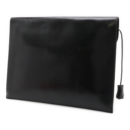 Hermes Kirius Clutch Business Box Calf Leather Black Gold — view 2