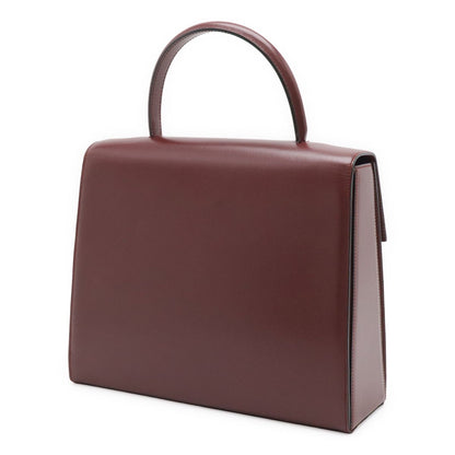 Cartier Must Line Flap Bag Handbag Cuffleather Bordeaux Gold — view 2