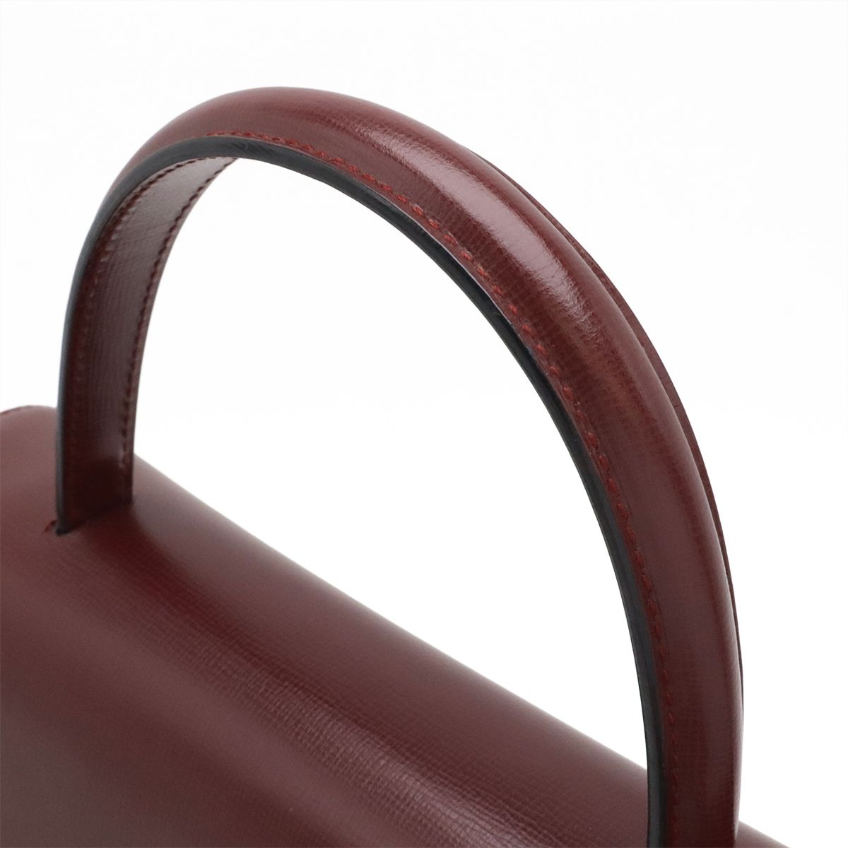 Cartier Must Line Flap Bag Handbag Cuffleather Bordeaux Gold — view 4