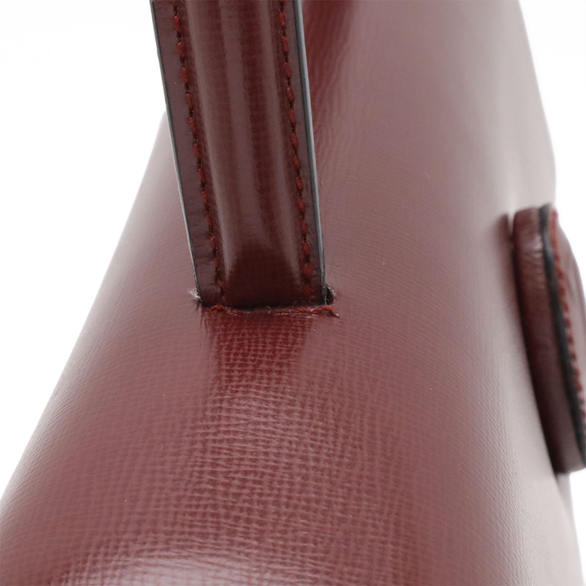 Cartier Must Line Flap Bag Handbag Cuffleather Bordeaux Gold — view 5