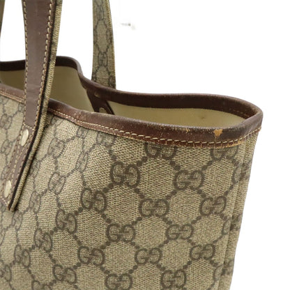Gucci GG Supreme Sherry Line Tote Large Shoulder Bag Leather Beige Brown — view 4