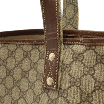 Gucci GG Supreme Sherry Line Tote Large Shoulder Bag Leather Beige Brown — view 7