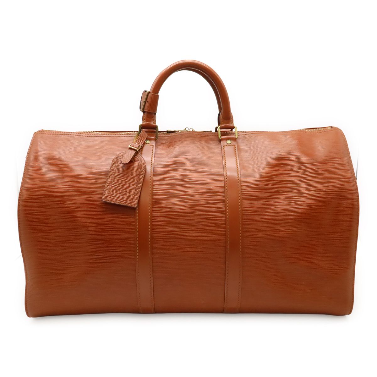 Louis Vuitton Epi Keepall 50 Boston Bag Travel Purse Leather Kenya Brown Gold