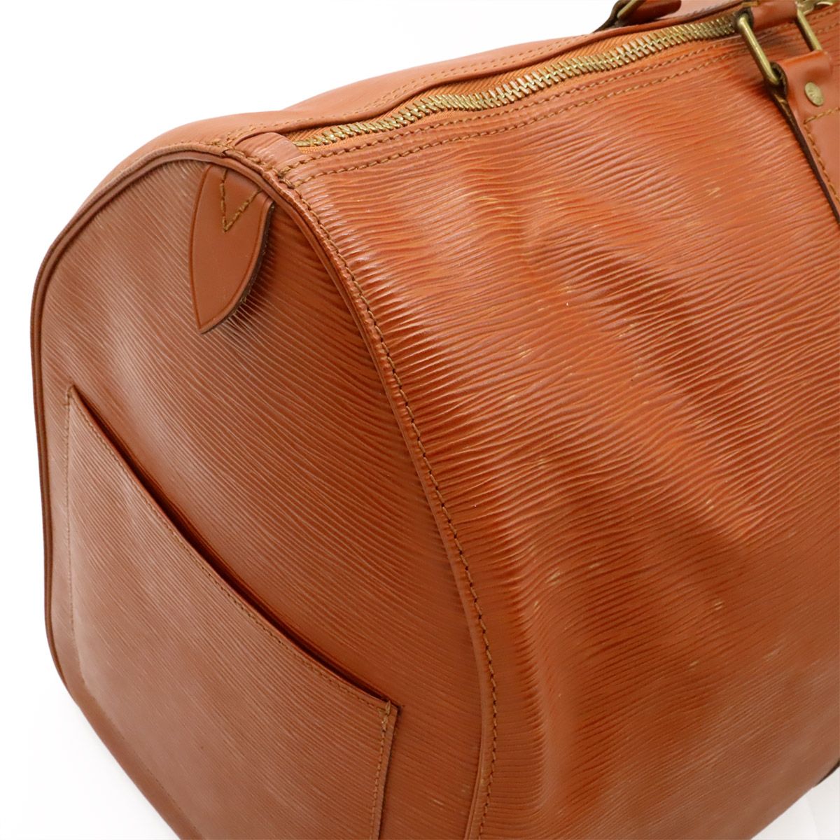 Louis Vuitton Epi Keepall 50 Boston Bag Travel Purse Leather Kenya Brown Gold — view 8