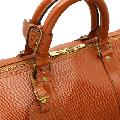 Louis Vuitton Epi Keepall 50 Boston Bag Travel Purse Leather Kenya Brown Gold — view 5