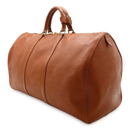 Louis Vuitton Epi Keepall 50 Boston Bag Travel Purse Leather Kenya Brown Gold — view 2