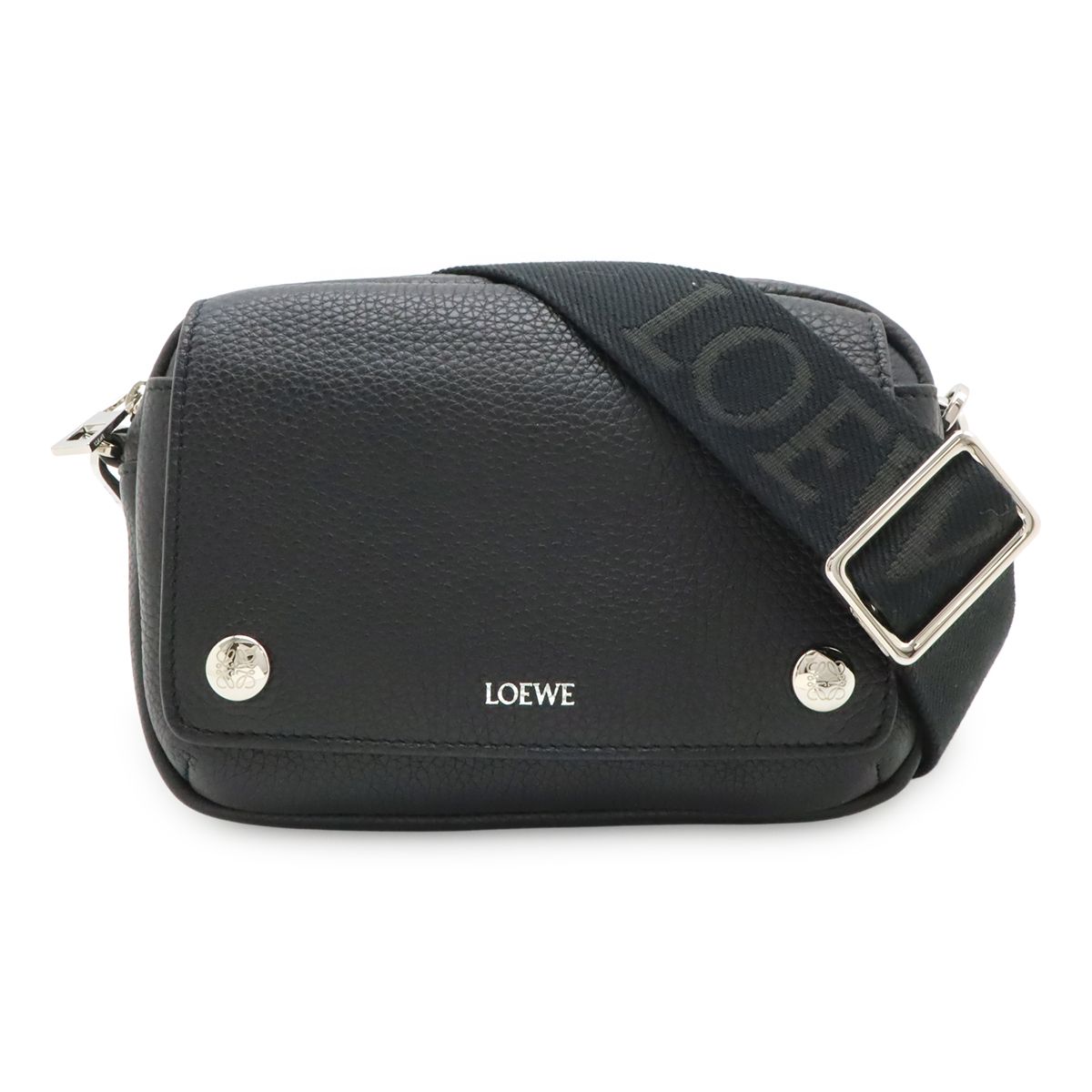 Loewe Pebble Messenger Small Shoulder Bag Crossbody Supplement Gray Necklace