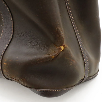 Hermes Garden Party PM Tote Amazonia Leather Dark Brown Silver — view 8