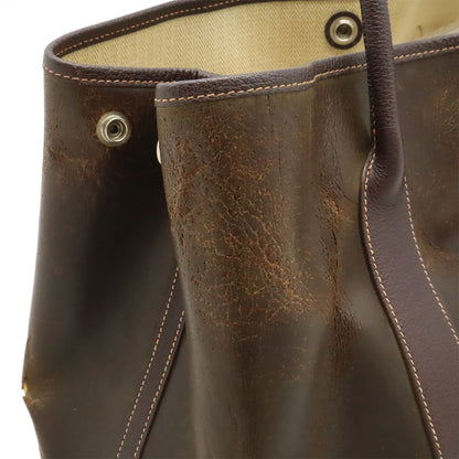 Hermes Garden Party PM Tote Amazonia Leather Dark Brown Silver — view 5