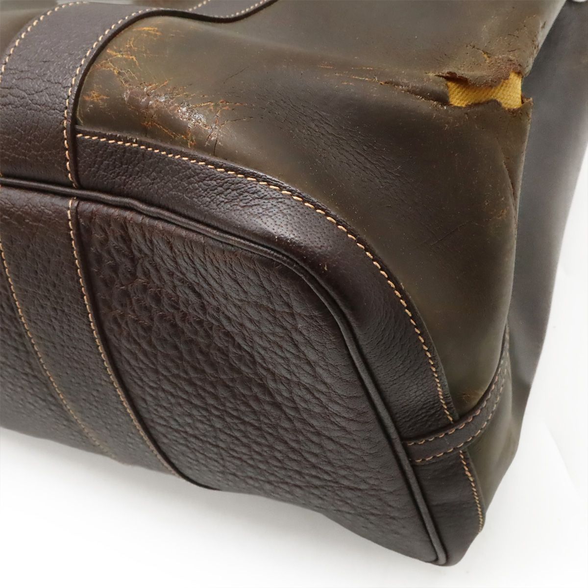 Hermes Garden Party PM Tote Amazonia Leather Dark Brown Silver — view 3