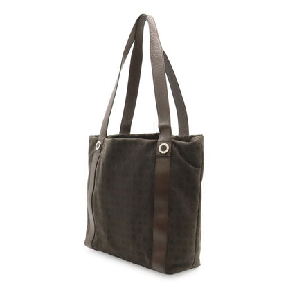 Bvlgari Logo Mania Tote Shoulder Canvas Leather Dark Brown Pouch Out of Stock — view 2