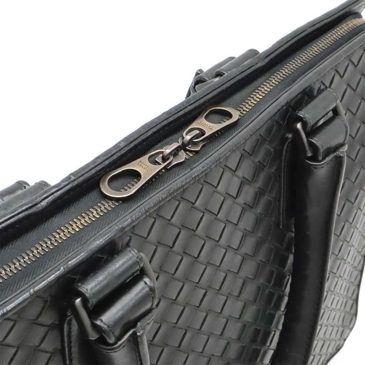 Bottega Veneta Intrecciato Business Briefcase Documents Purse Leather Black — view 7
