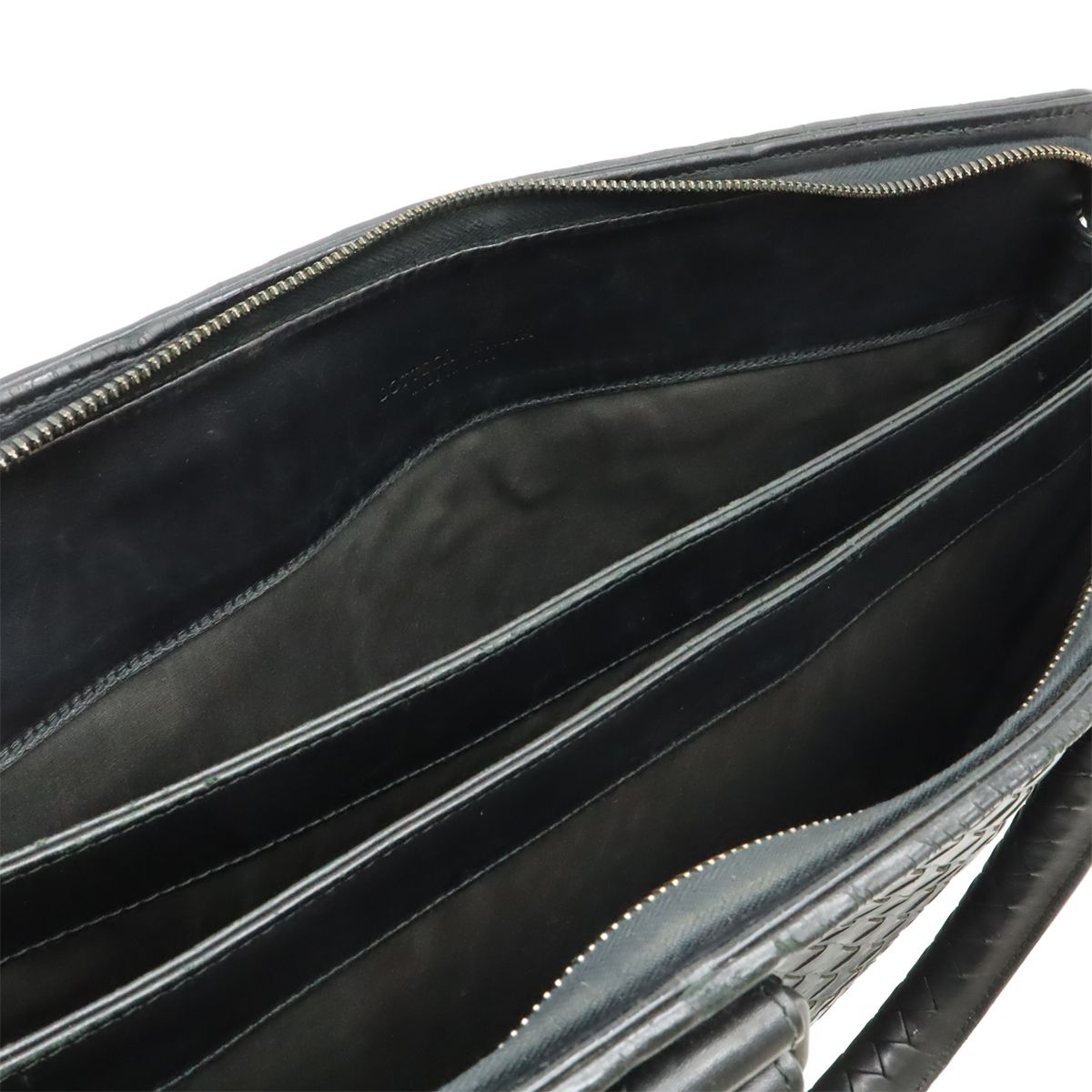 Bottega Veneta Intrecciato Business Briefcase Documents Purse Leather Black — view 5