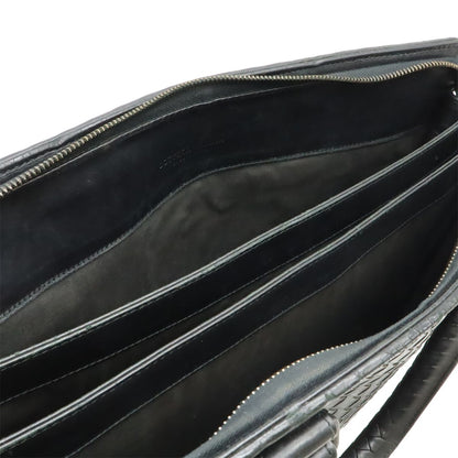 Bottega Veneta Intrecciato Business Briefcase Documents Purse Leather Black — view 5