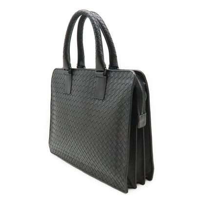 Bottega Veneta Intrecciato Business Briefcase Documents Purse Leather Black — view 2
