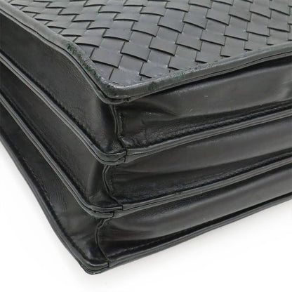 Bottega Veneta Intrecciato Business Briefcase Documents Purse Leather Black — view 3