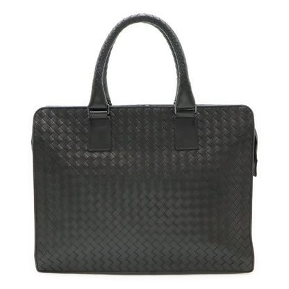 Bottega Veneta Intrecciato Business Briefcase Documents Purse Leather Black