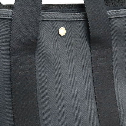 Hermes Valparaiso Tote Toilet Blanc Canvas Leather Black Pouch — view 6