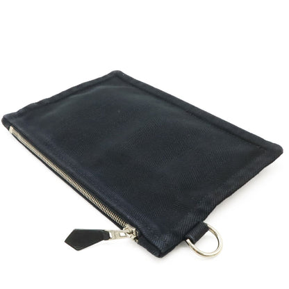 Hermes Valparaiso Tote Toilet Blanc Canvas Leather Black Pouch — view 9