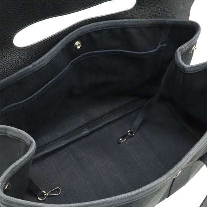 Hermes Valparaiso Tote Toilet Blanc Canvas Leather Black Pouch — view 7