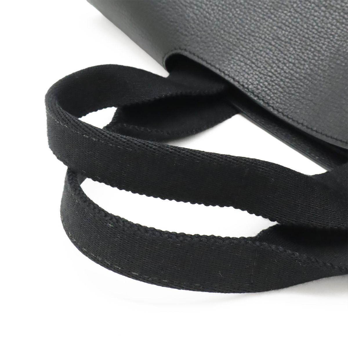 Hermes Valparaiso Tote Toilet Blanc Canvas Leather Black Pouch — view 4