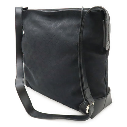 Gucci GG Canvas Sherry Line Shoulder Bag Crossbody Leather Black Green — view 2
