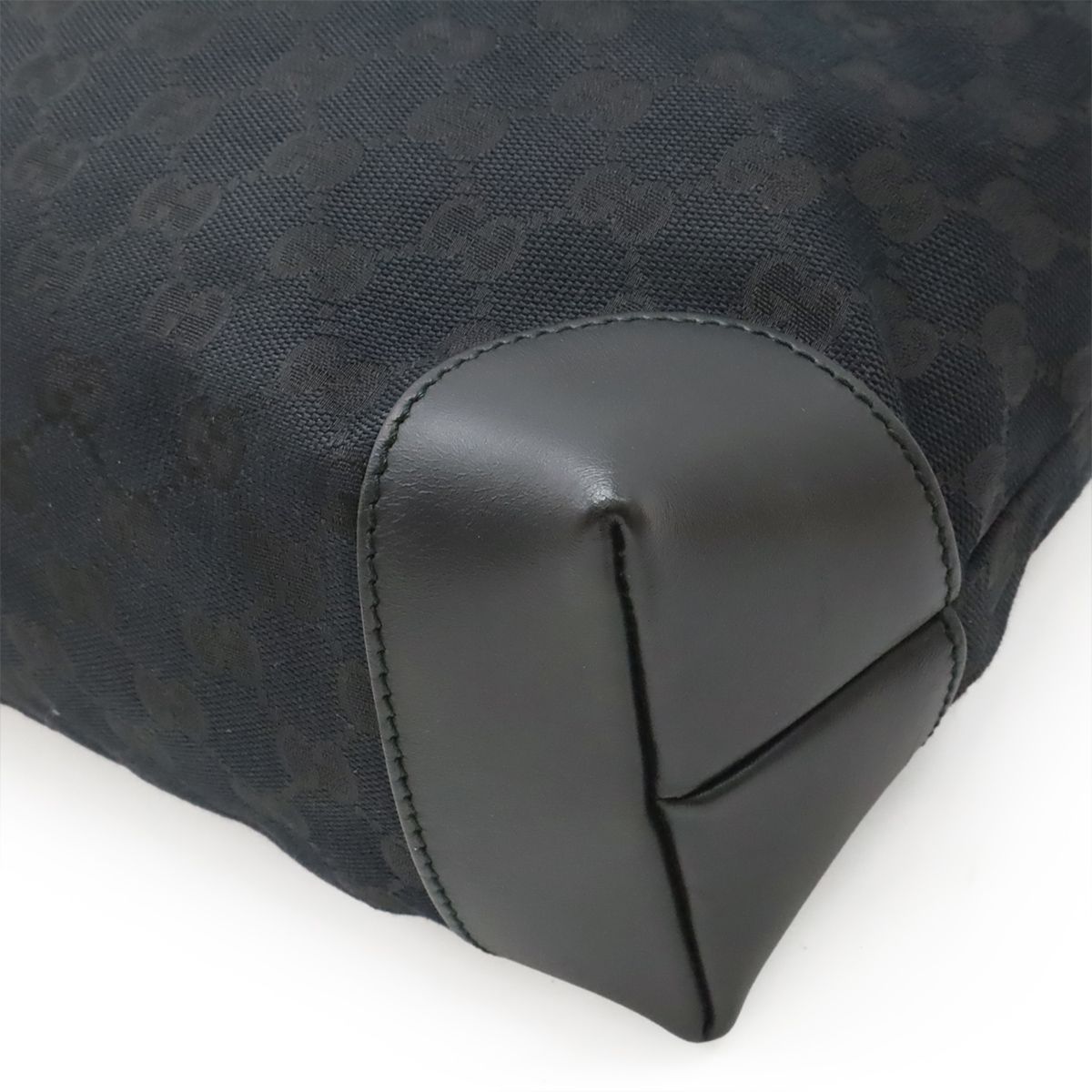 Gucci GG Canvas Sherry Line Shoulder Bag Crossbody Leather Black Green — view 3
