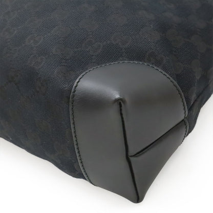 Gucci GG Canvas Sherry Line Shoulder Bag Crossbody Leather Black Green — view 3