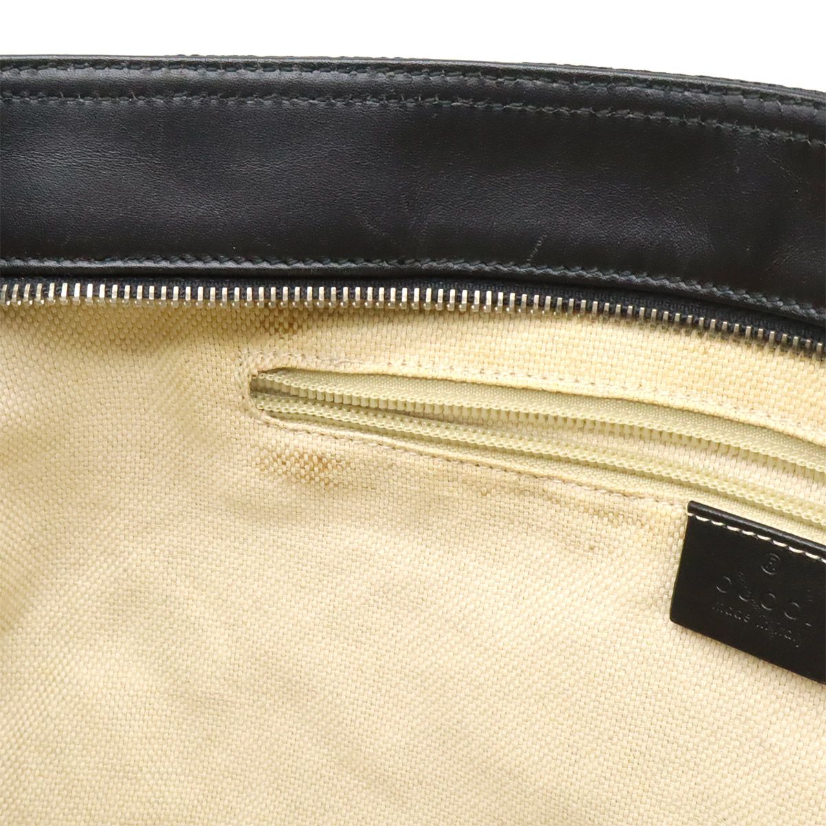Gucci GG Canvas Sherry Line Shoulder Bag Crossbody Leather Black Green — view 8
