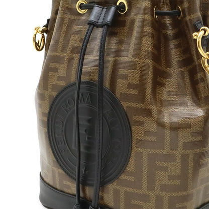 Fendi Zucca Montresor Bucket Bag Shoulder Drawstring Brown — view 8