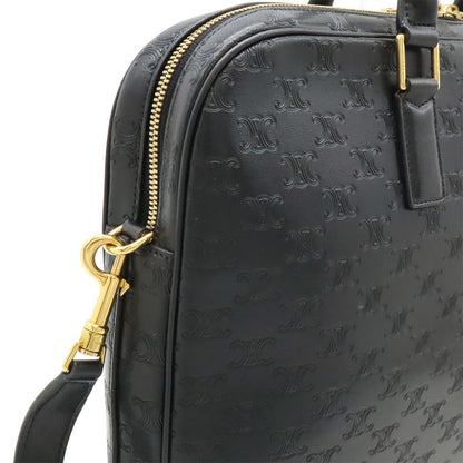 Celine Triomphe Briefcase Business Document Purse 2-Way Shoulder Bag Leather — view 4