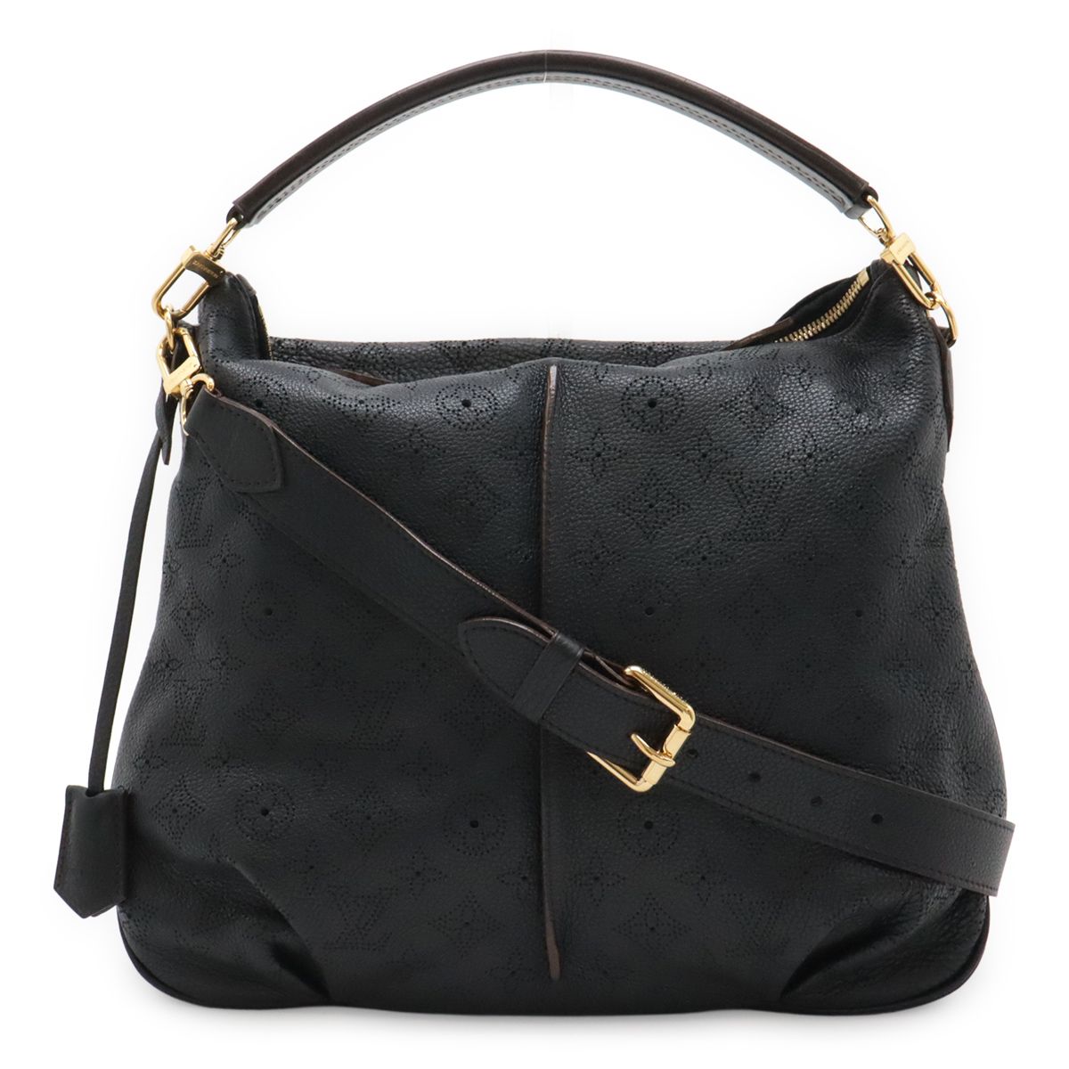 Louis Vuitton Mahina Selene PM 2-Way Shoulder Bag Noir Black Gold Pouch Out of