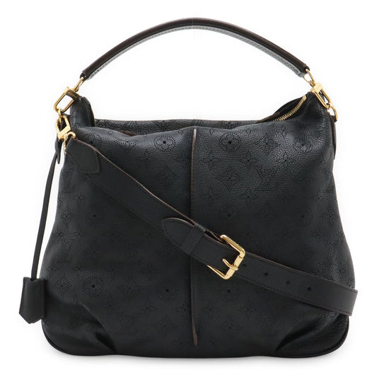 Louis Vuitton Mahina Selene PM 2-Way Shoulder Bag Noir Black Gold Pouch Out of