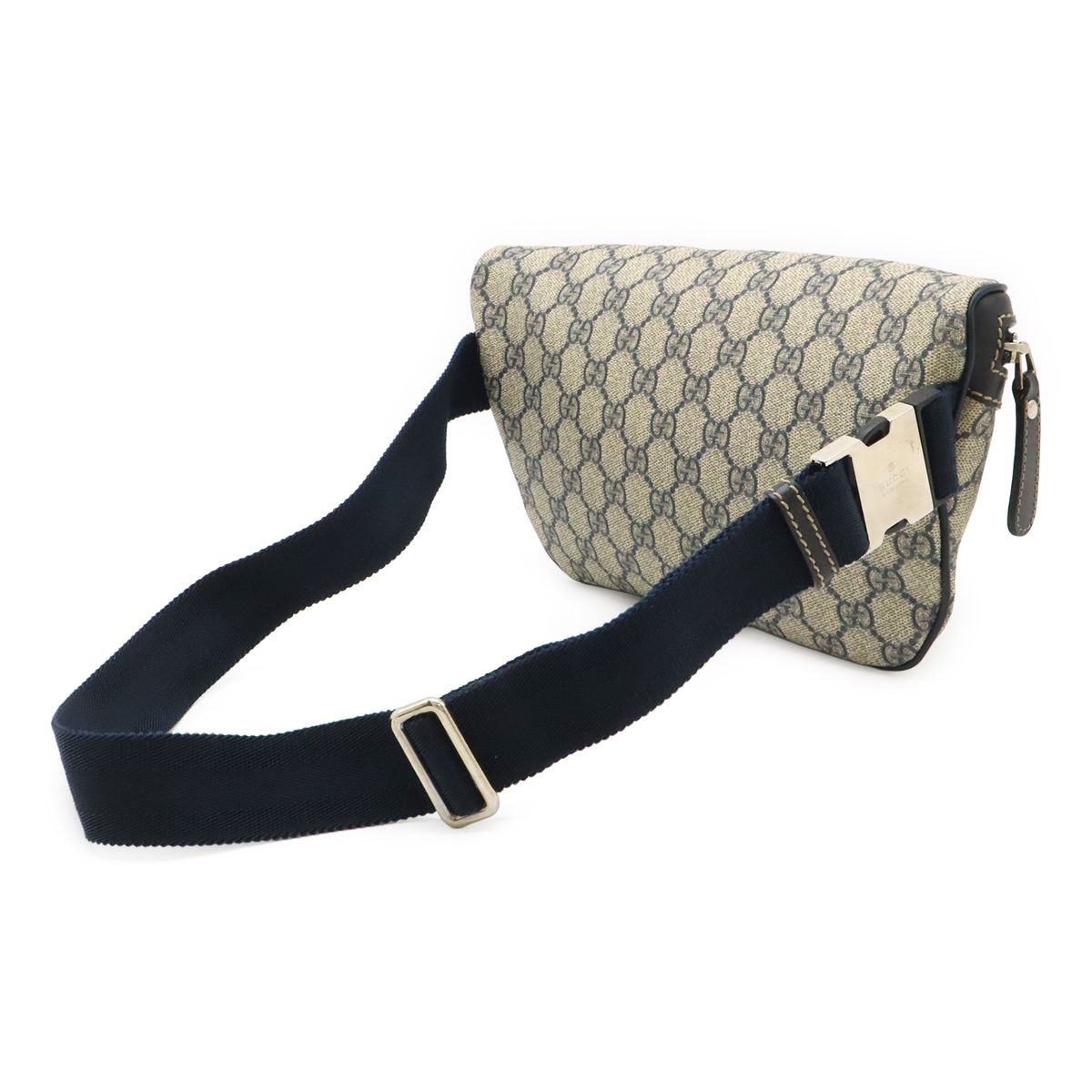Gucci GG Supreme Belt Bag Waist Pouch Hip Leather Navy — view 2