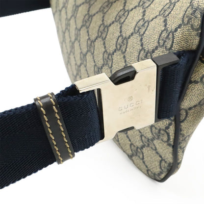 Gucci GG Supreme Belt Bag Waist Pouch Hip Leather Navy — view 9