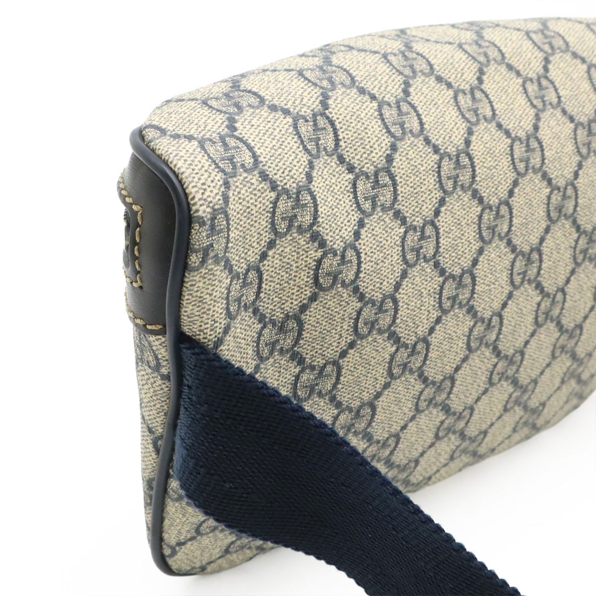 Gucci GG Supreme Belt Bag Waist Pouch Hip Leather Navy — view 4