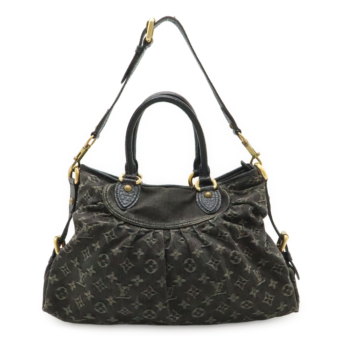 Louis Vuitton Monogram Denim Neokabi Tote 2-Way Shoulder Bag Noir Black
