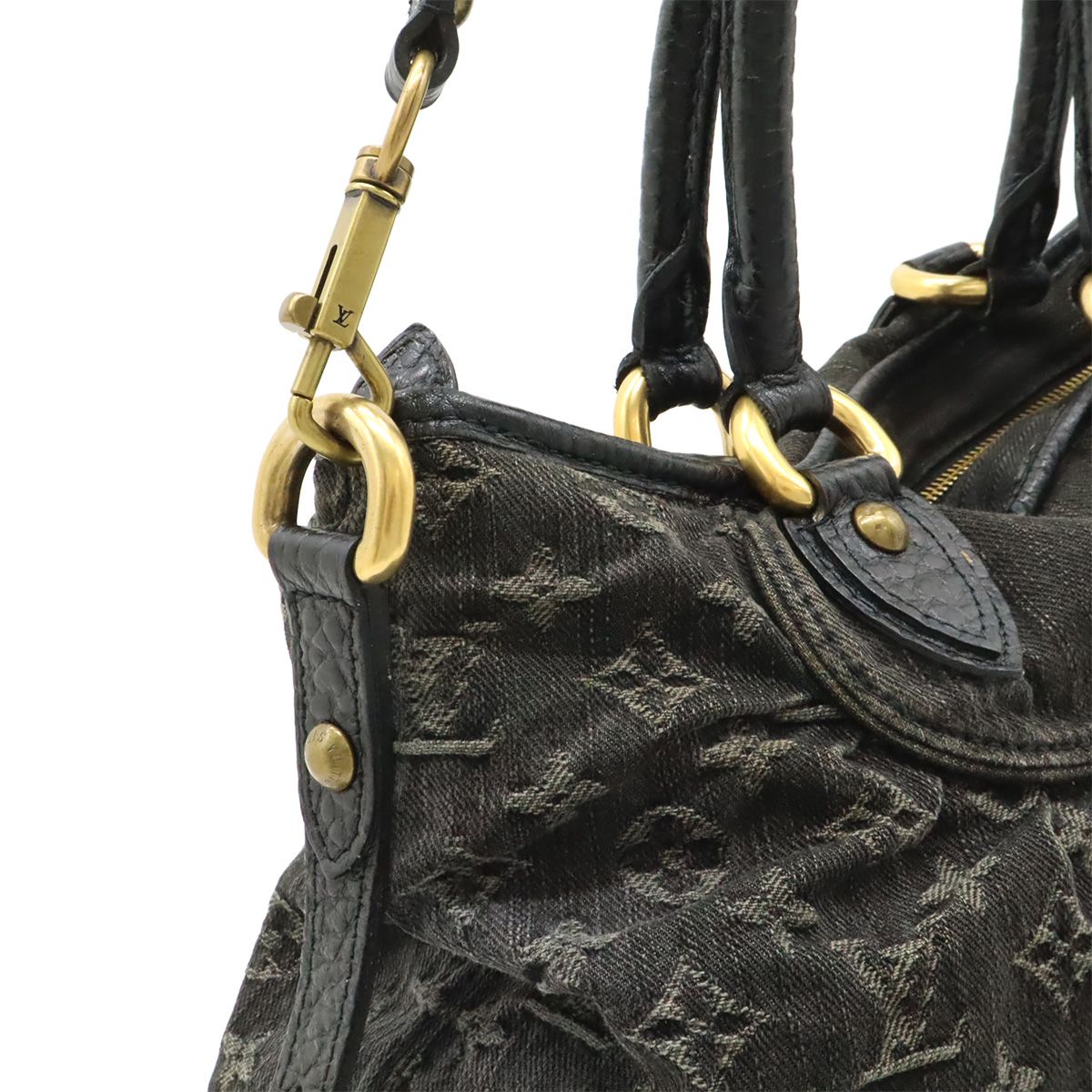 Louis Vuitton Monogram Denim Neokabi Tote 2-Way Shoulder Bag Noir Black — view 8